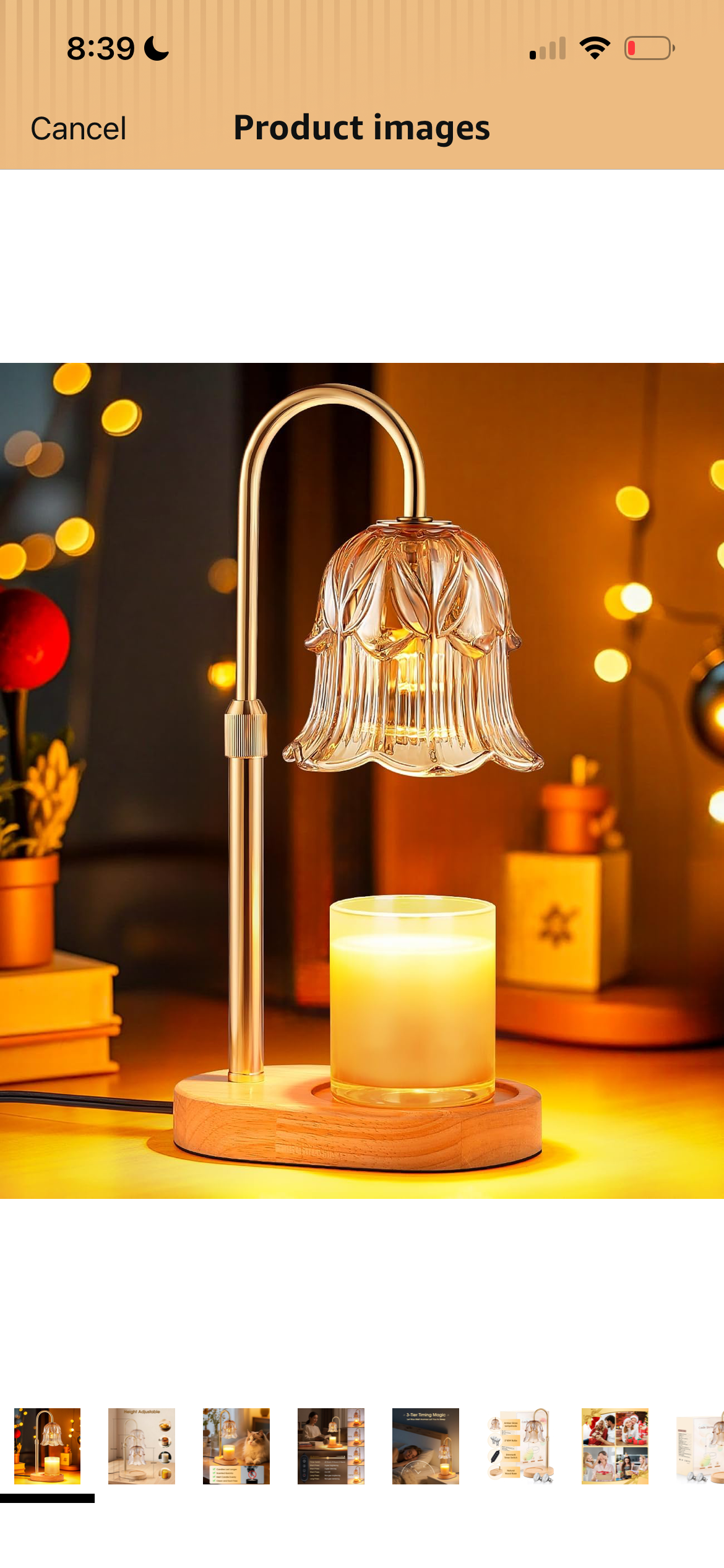 Gold Candle Lamp Warmer