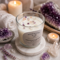 Amethyst & Quartz Wickless Candle 14 oz.