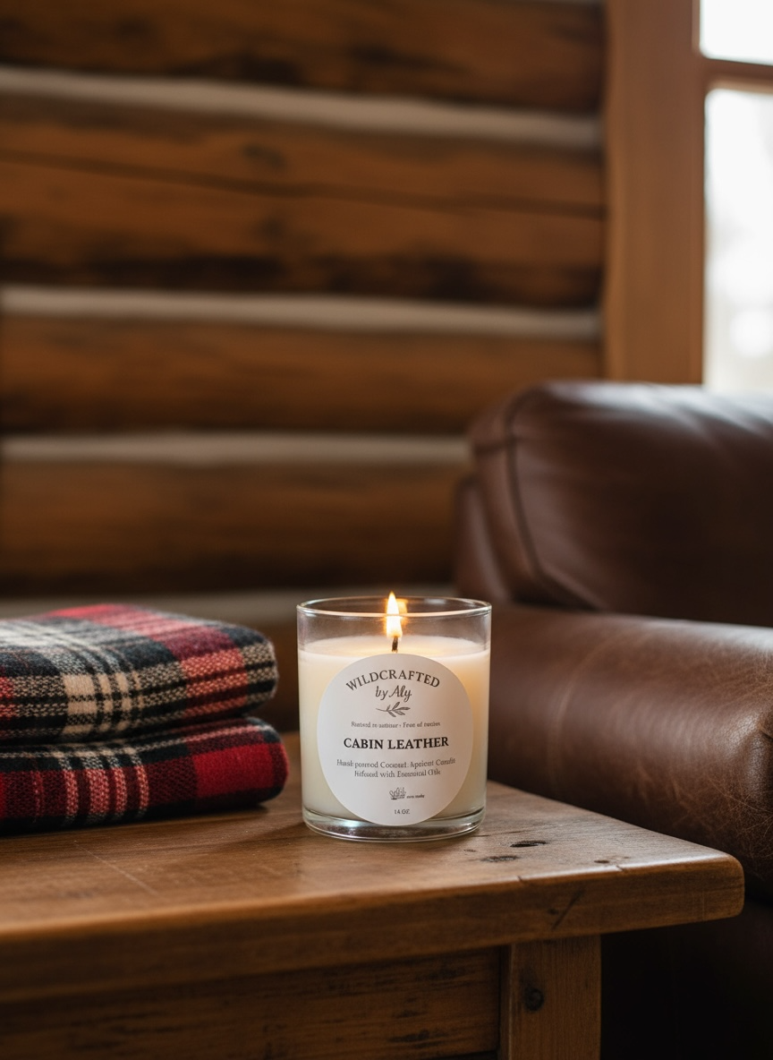 Cabin Leather Candle 14 oz.